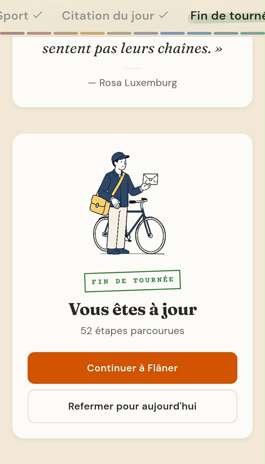 Fin de tourn&eacute;e, moment de fermeture